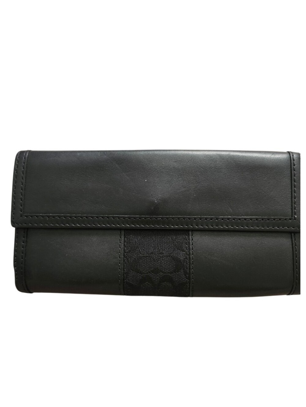 Coach Vintage Black Leather Continental Wallet with Gold-Tone Snap - Picture 2 of 10